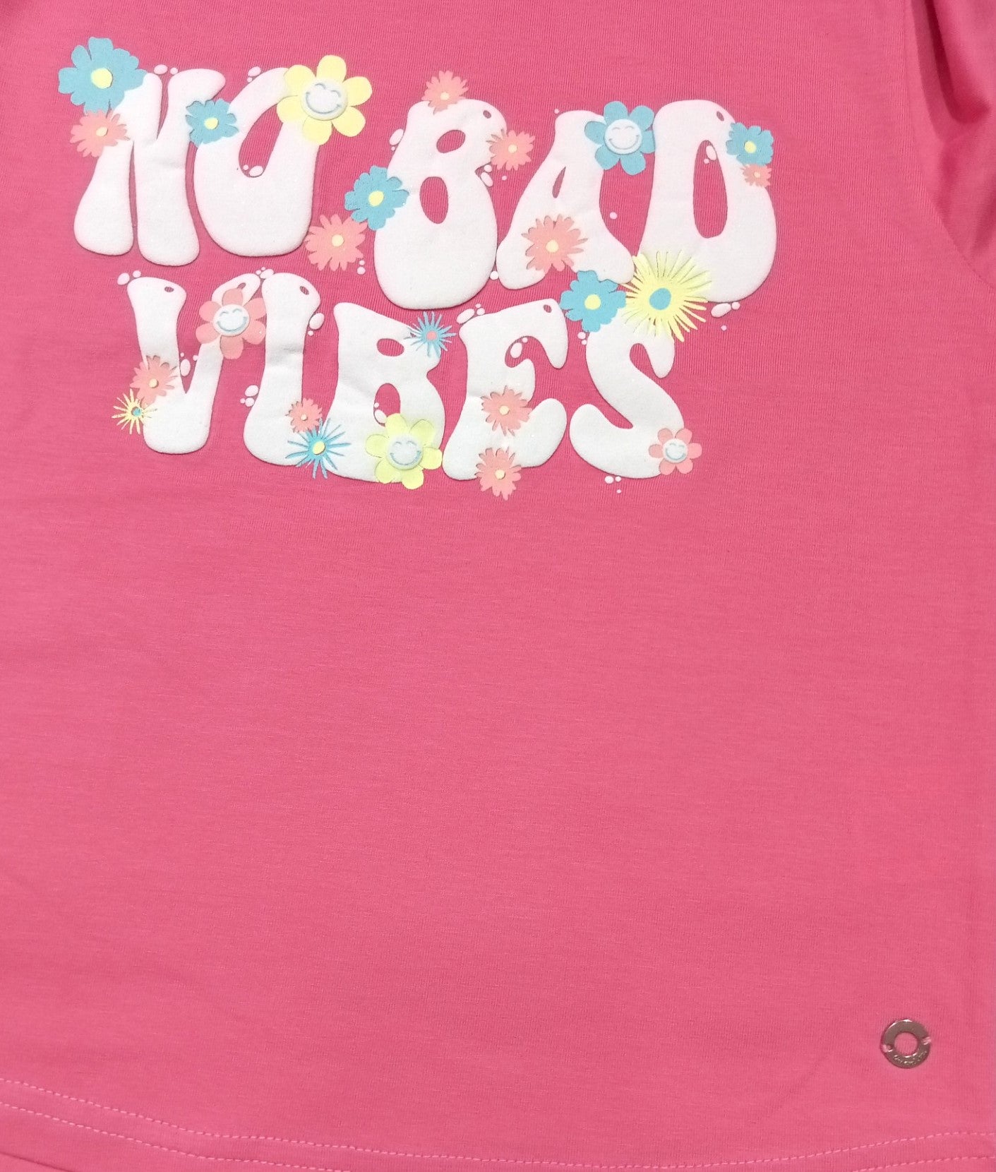 Girls Pink Printed Cotton Full Sleeves Knits Top