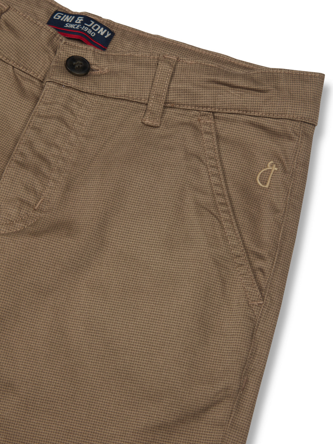 Boys brown woven bermuda shorts