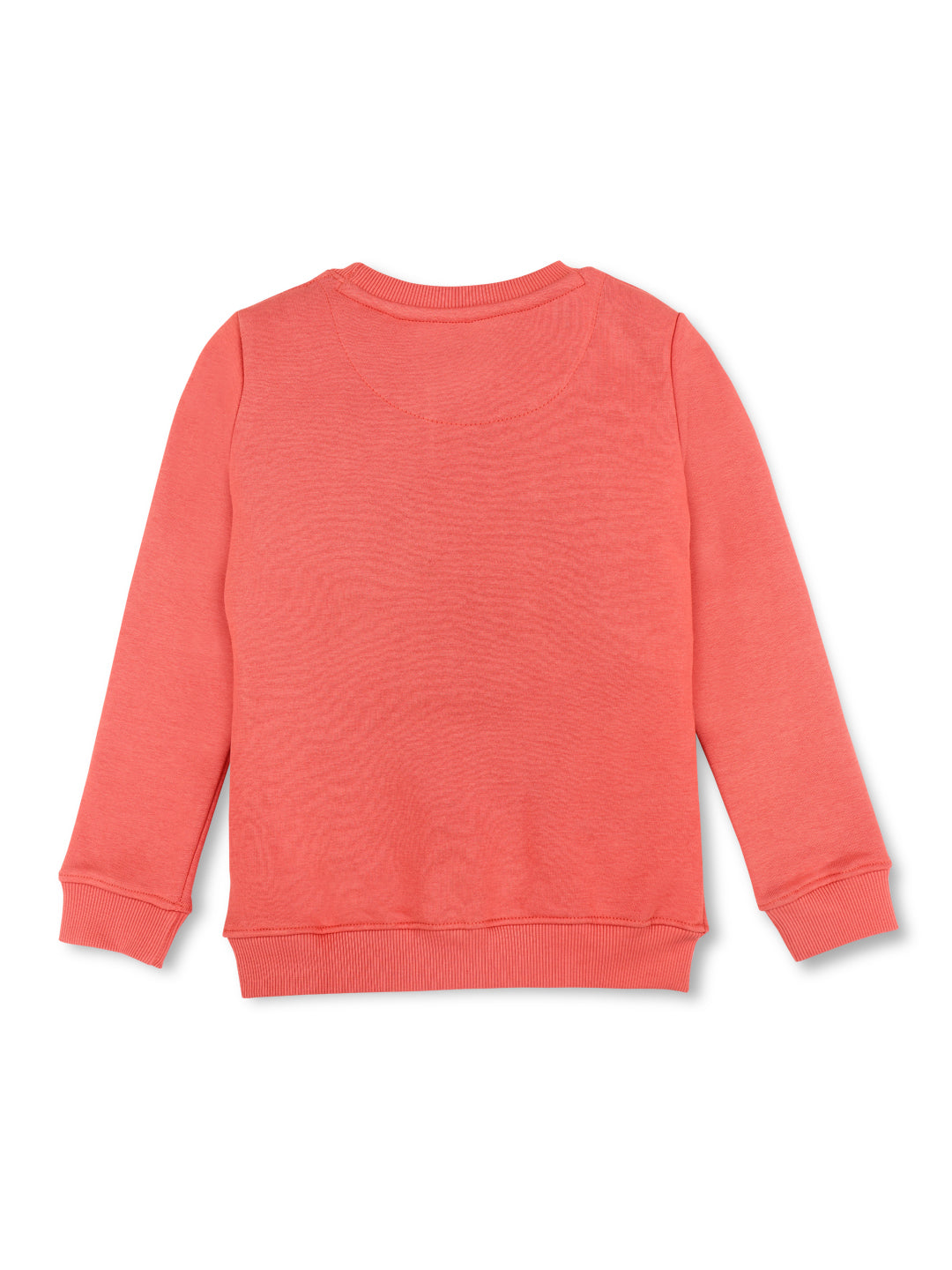 Girls Pink Printed Fleece Sweat Shirt Full Sleeves
