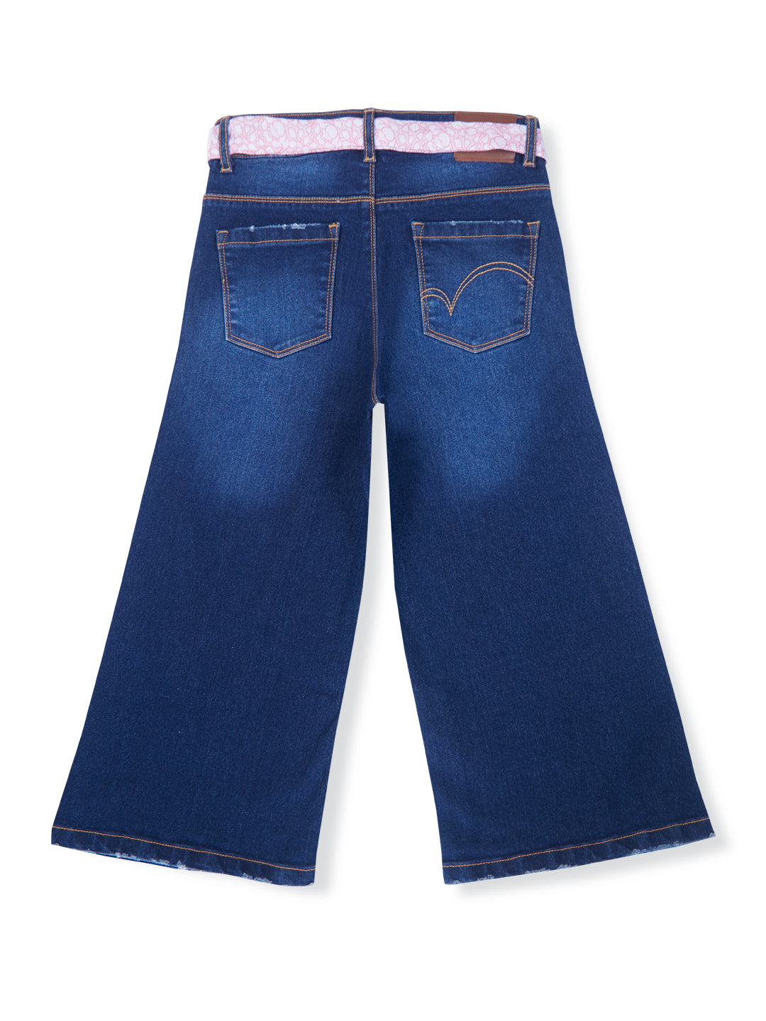 Girls blue denim culotte pants