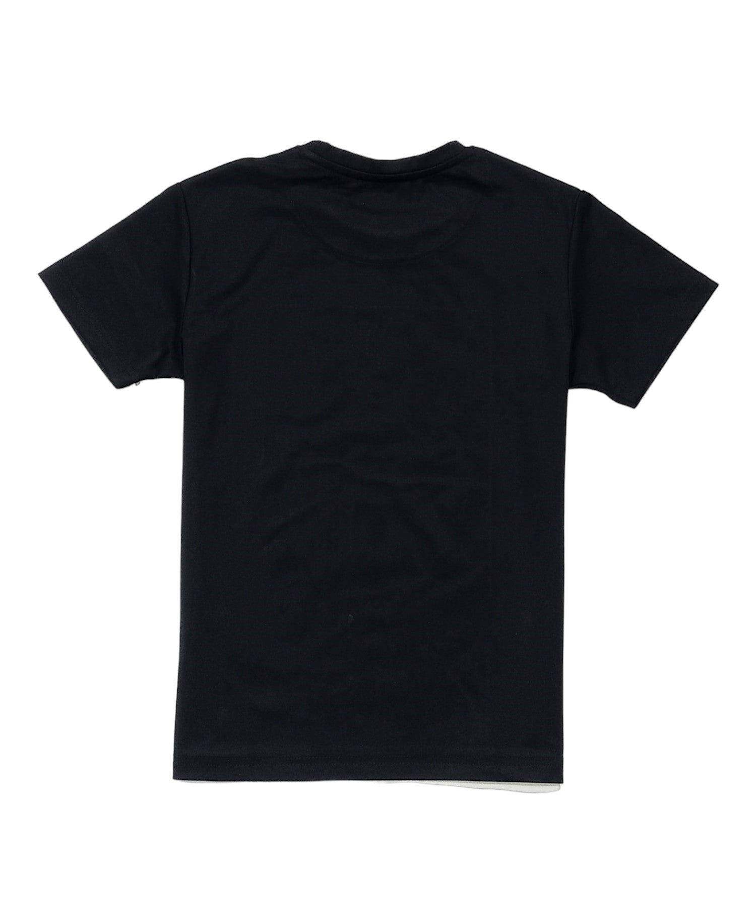 Boys Black Printed Cotton Half Sleeves T-Shirt