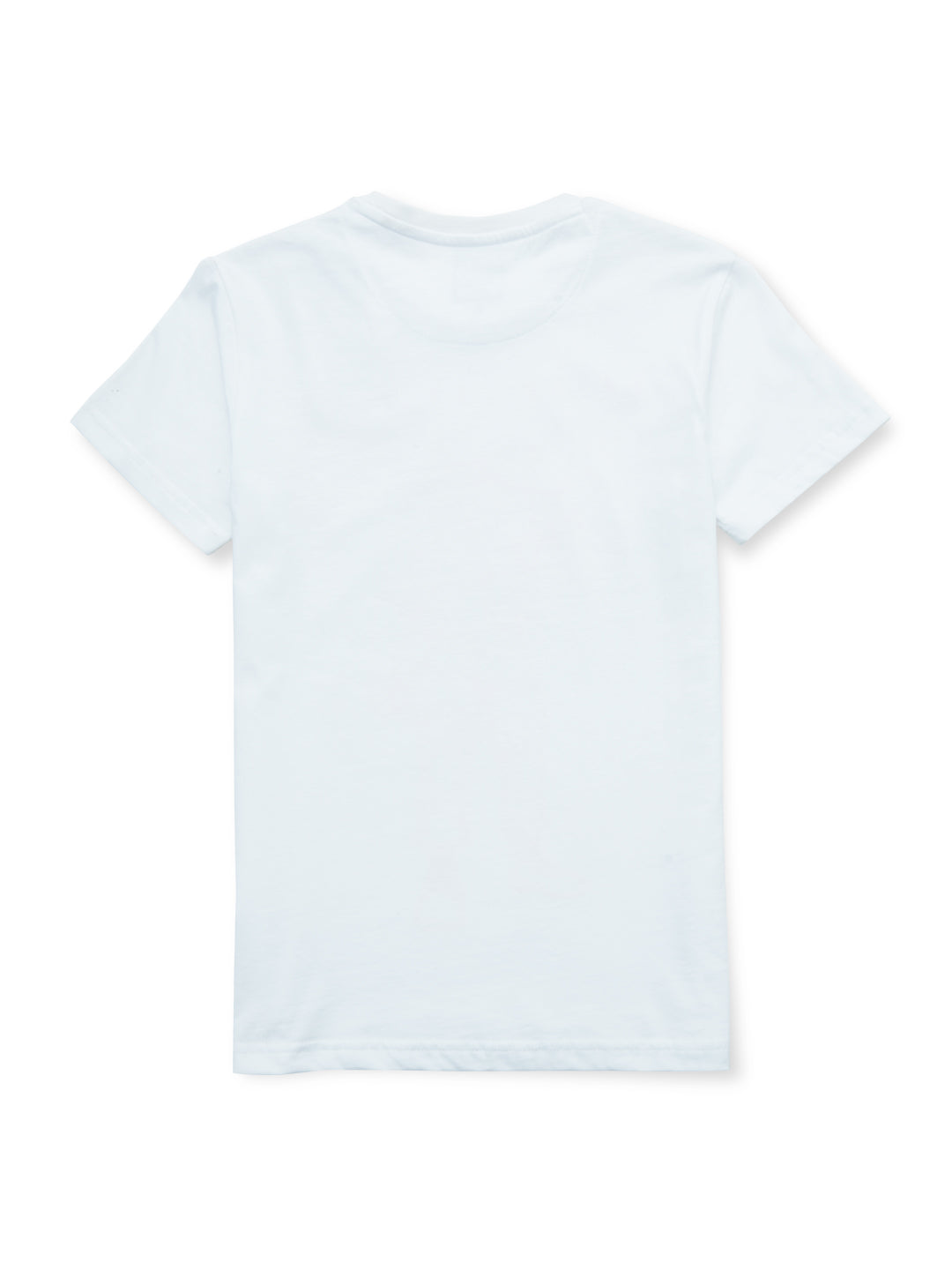 Boys white round neck knitted cotton printed t-shirt