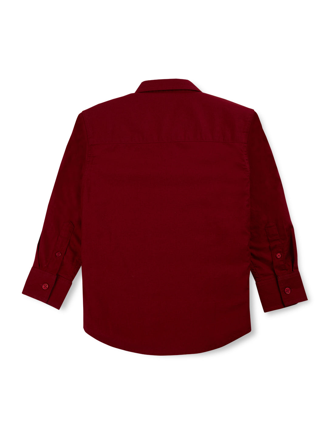 Boys Red Solid Cotton Shirt