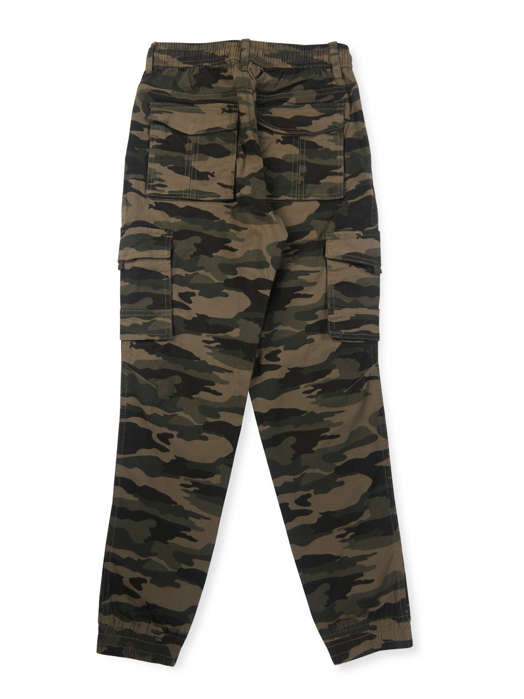 Boys Green printed woven trousers