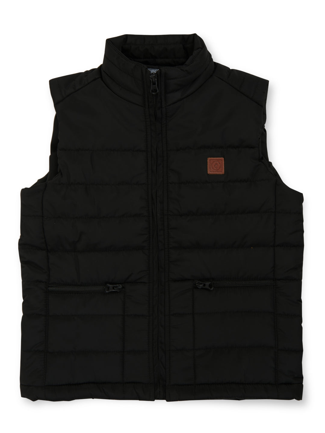 Boys Black Solid Polyester Heavy Winter Jacket