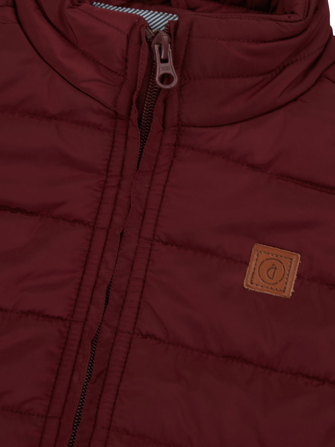 GirlsBoys Maroon Solid Polyster Full Sleeves Heavy Winter Jacket