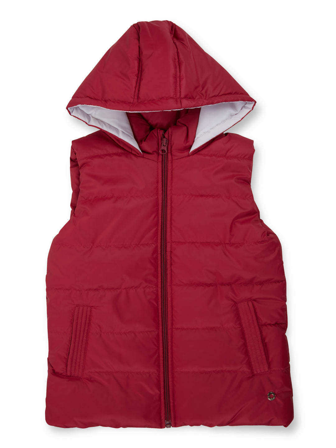 Girls Red Solid Polyster Full Sleeves Heavy Winter Jacket