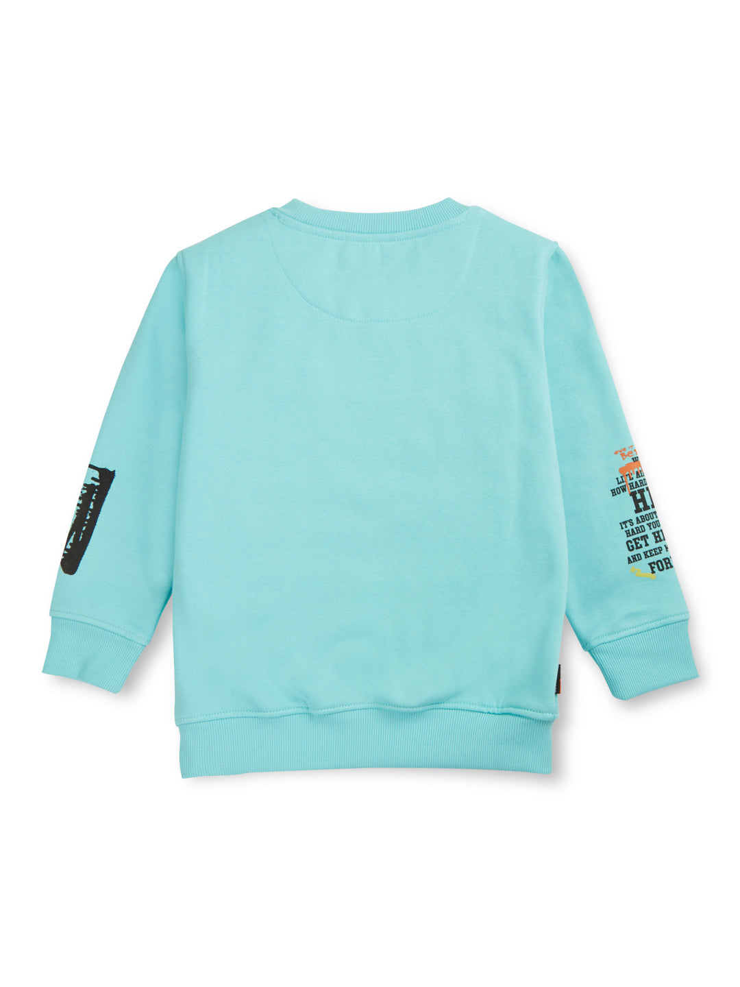 Boys Blue Printed Cotton Sweat Shirt Full Sleeves