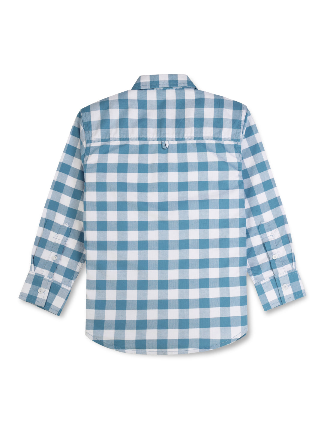 Boys Blue Checks Cotton Full Sleeves Shirt