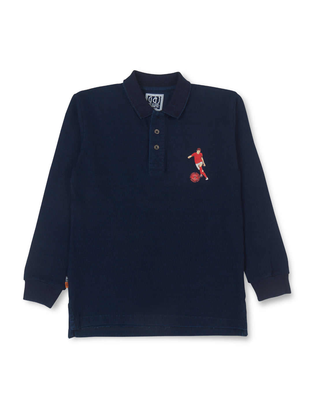 Boys Navy Blue Solid knitted polo t-shirt