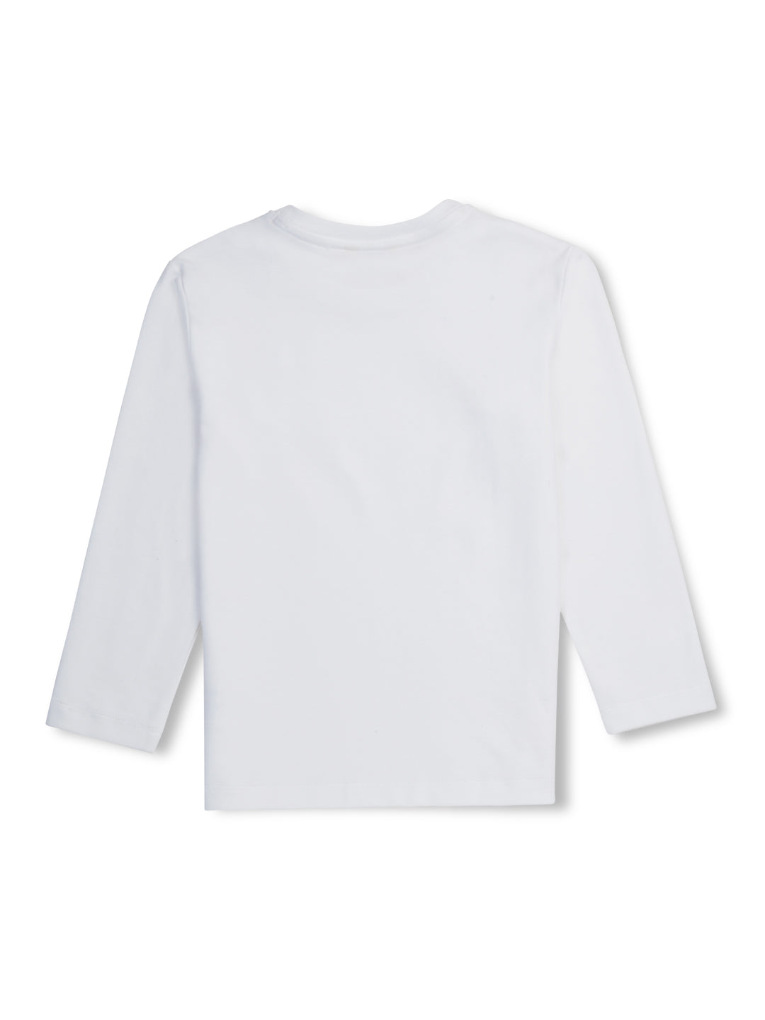 Girls White Solid Cotton T-Shirt