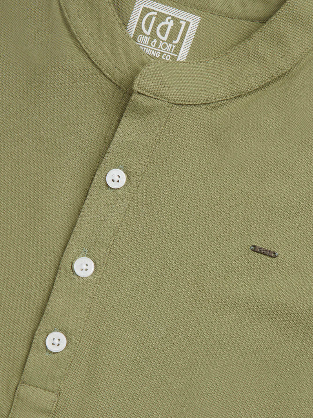 Boys Olive Solid Cotton T-Shirt