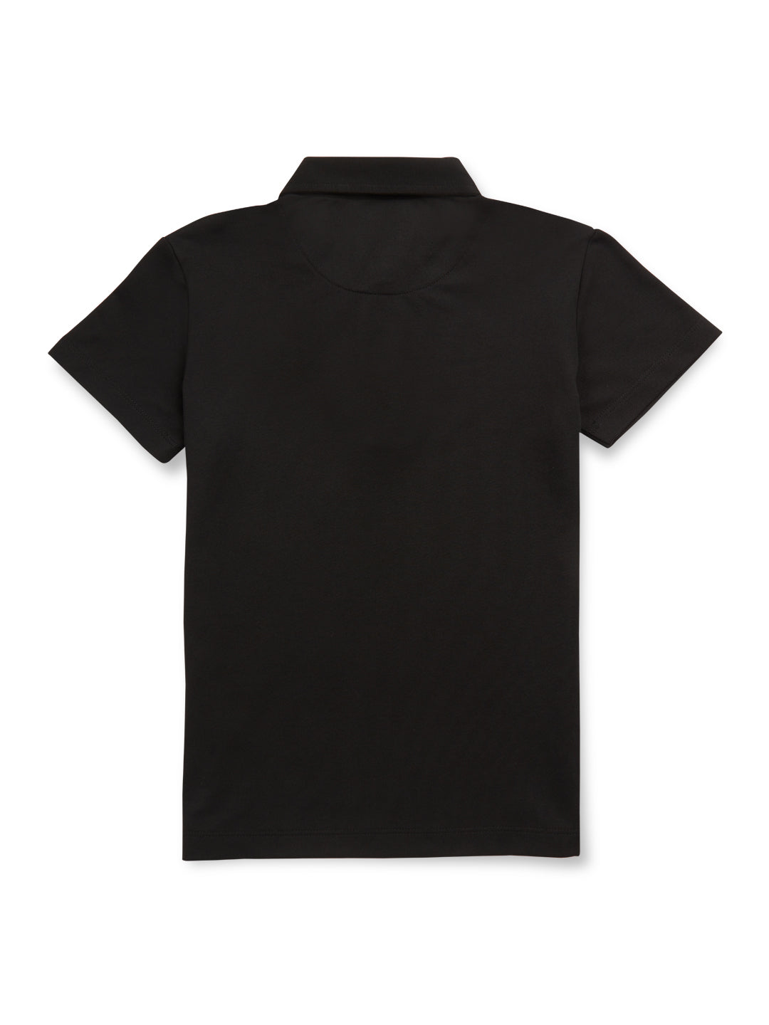 Boys Black Solid Cotton Polo T-Shirt