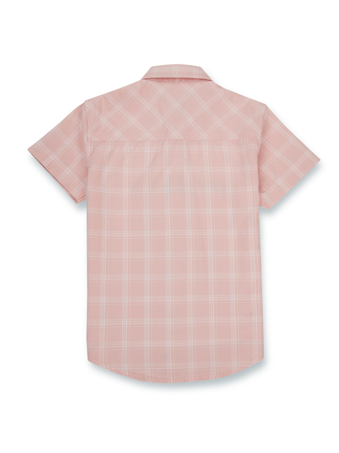 Boys Pink Cotton Checks Full Sleeves Shirt