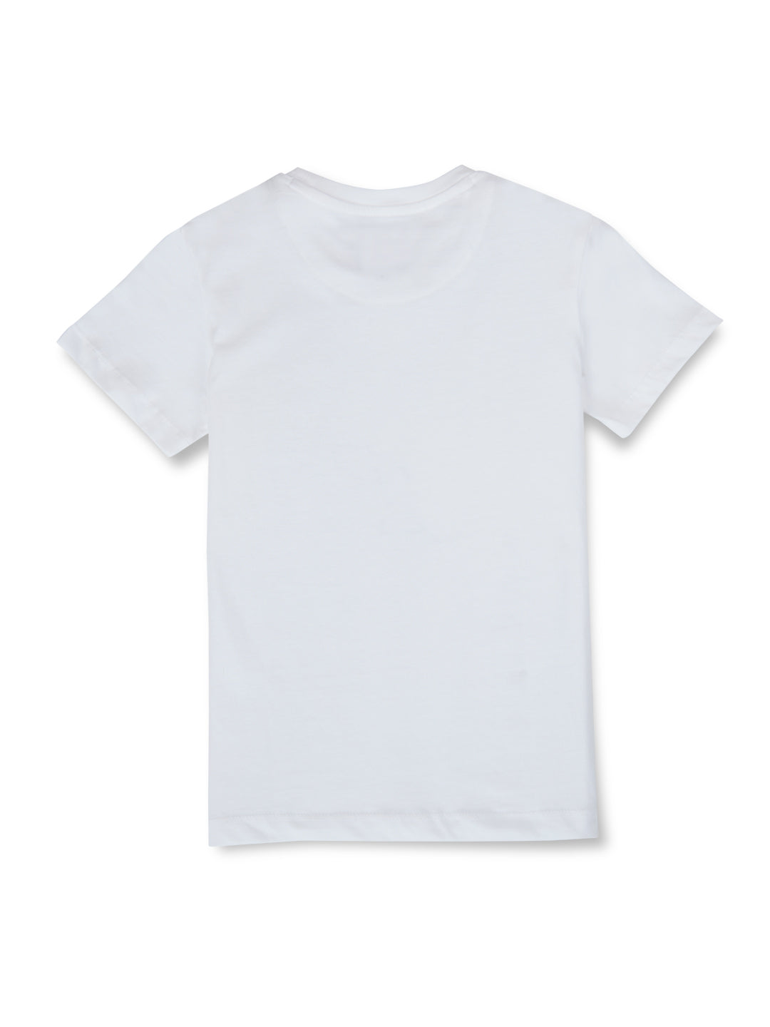 Boys White Printed Cotton Half Sleeves T-Shirt