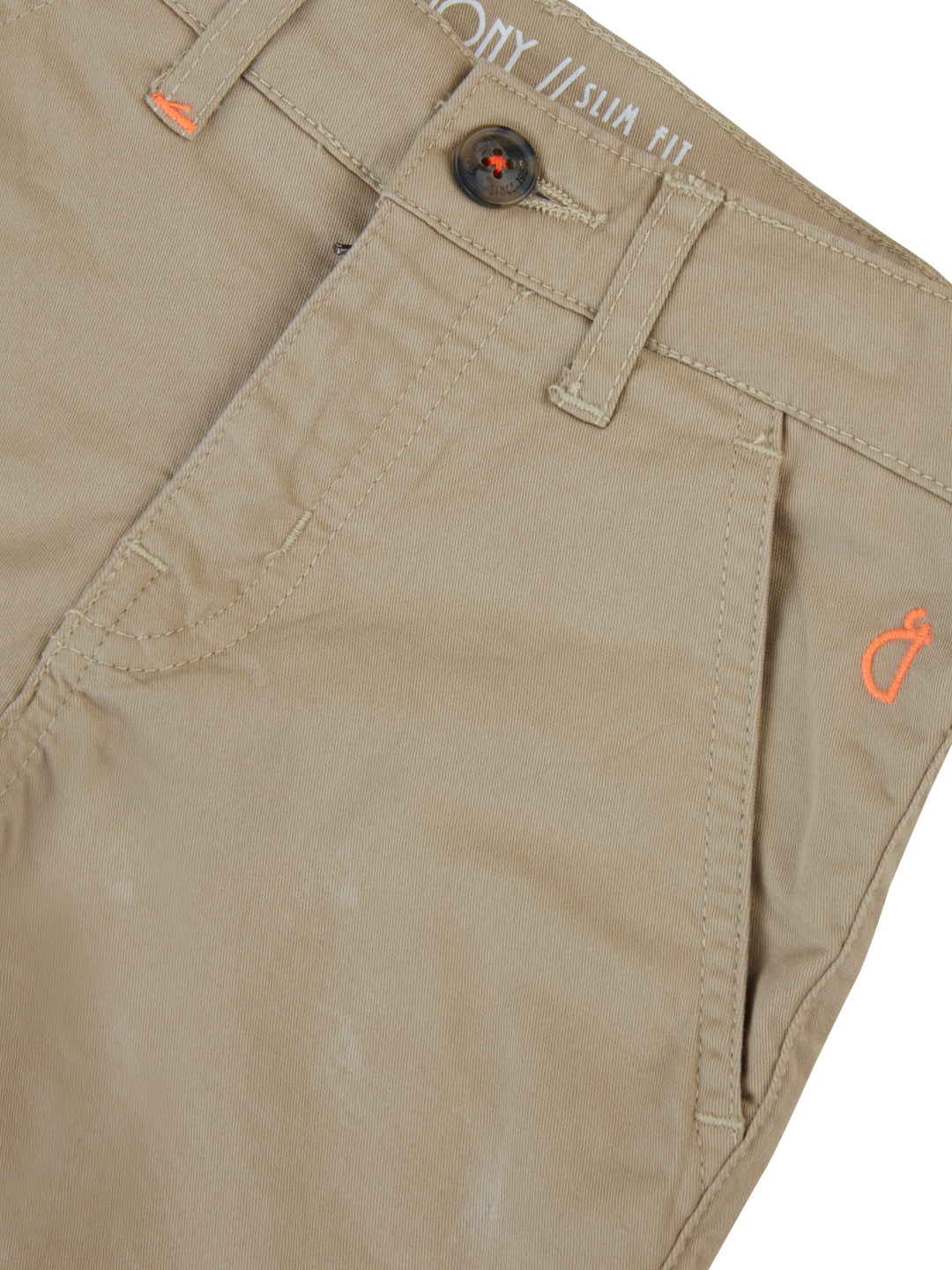 Boys Khaki Solid Twill Elasticated Bermuda