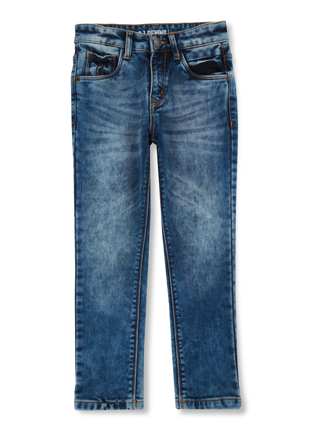 Gini and Jony Boys BLUE Washed Denim Jeans Elasticated