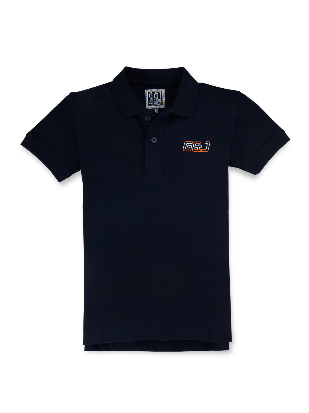 Boys Navy Blue Solid Cotton Half Sleeves Polo T-Shirt