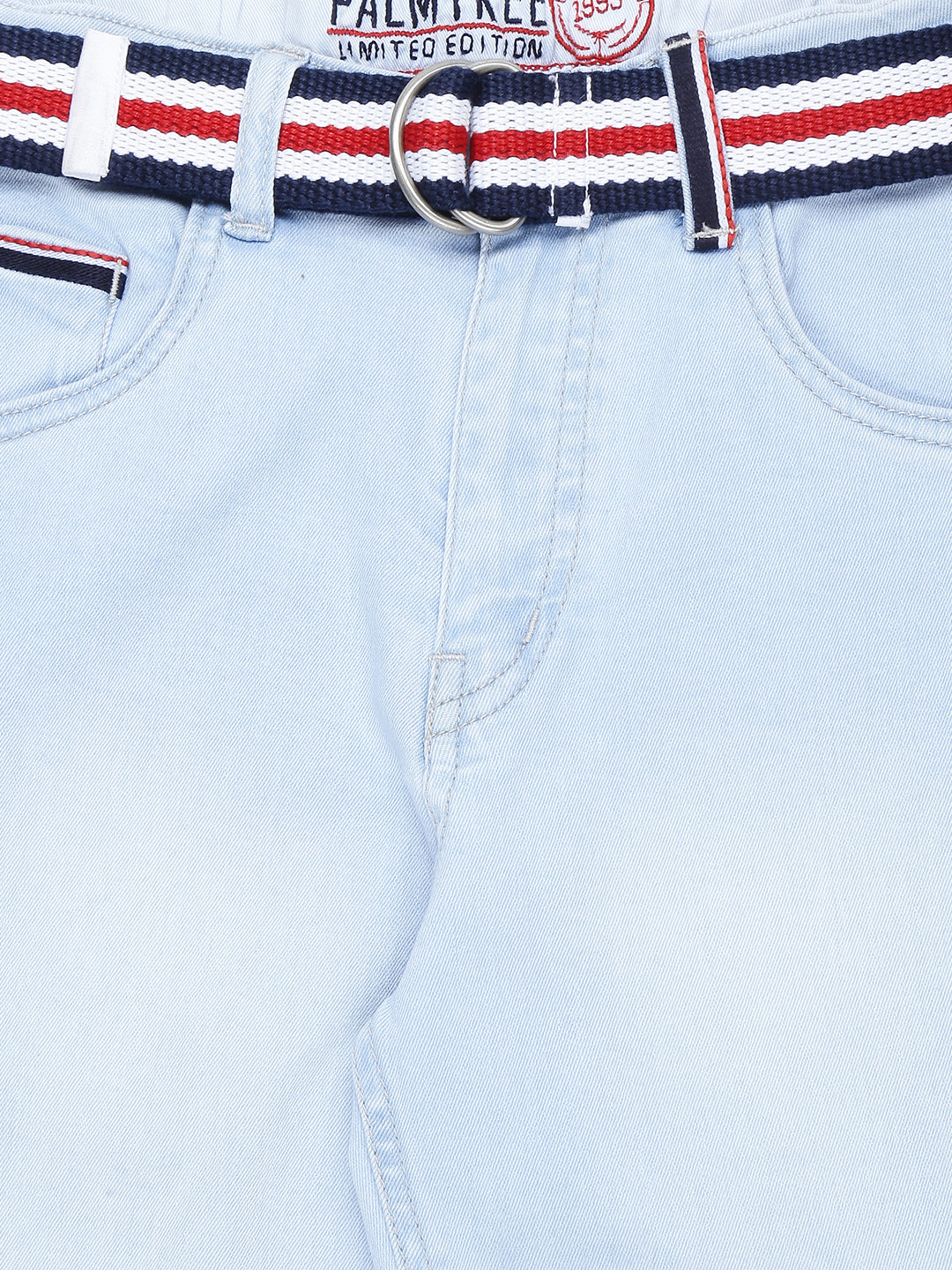 Boys Blue Washed Denim Jeans Fixed Waist