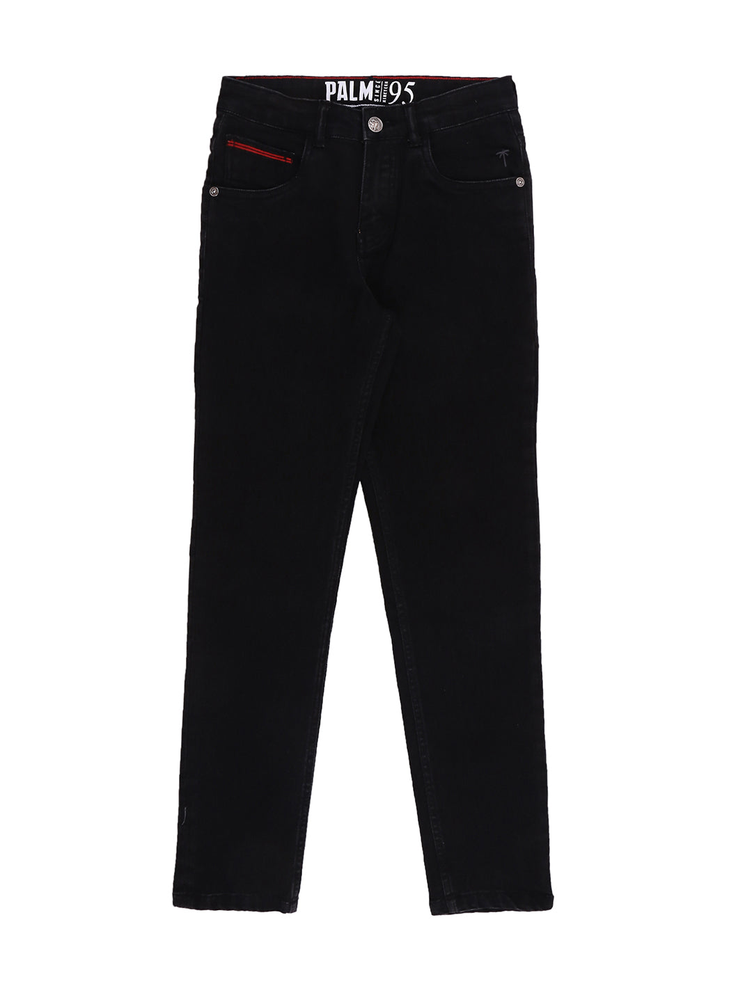Boys Black Solid Denim Jeans Fixed Waist