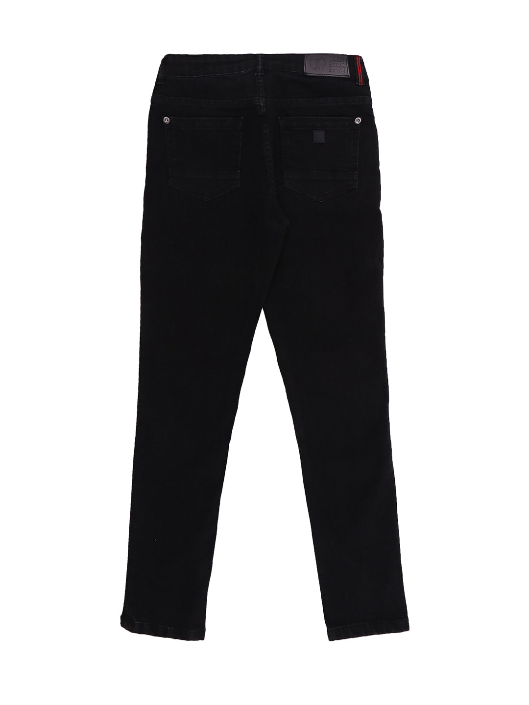 Boys Black Solid Denim Jeans Fixed Waist