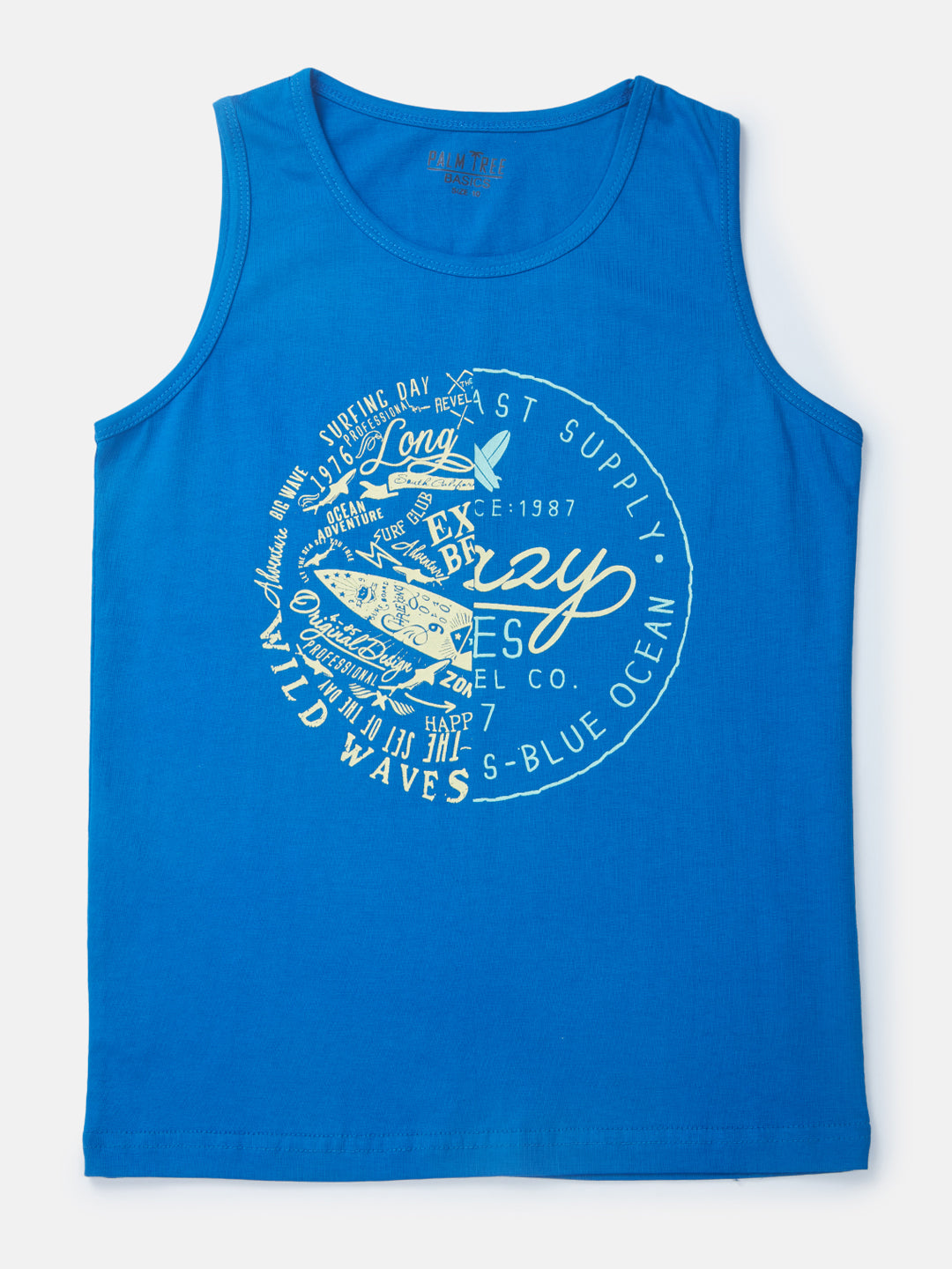 Boys Blue Printed Knits Sando