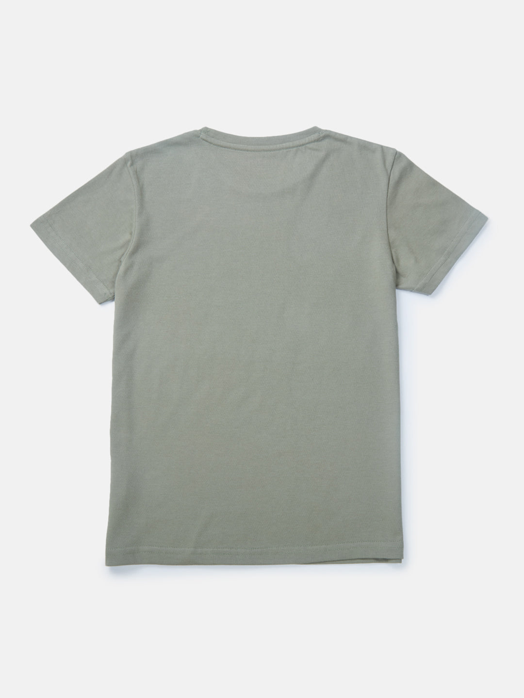 Boys Green Printed Knits T-Shirt