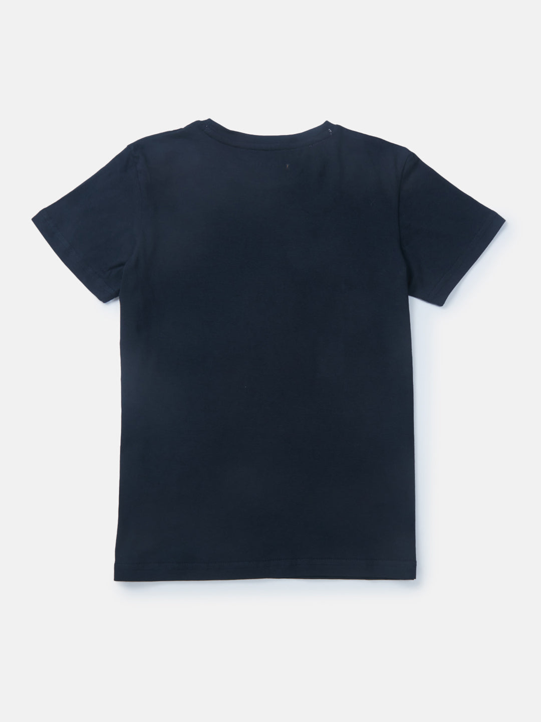 Boys Navy Blue Printed Knits T-Shirt