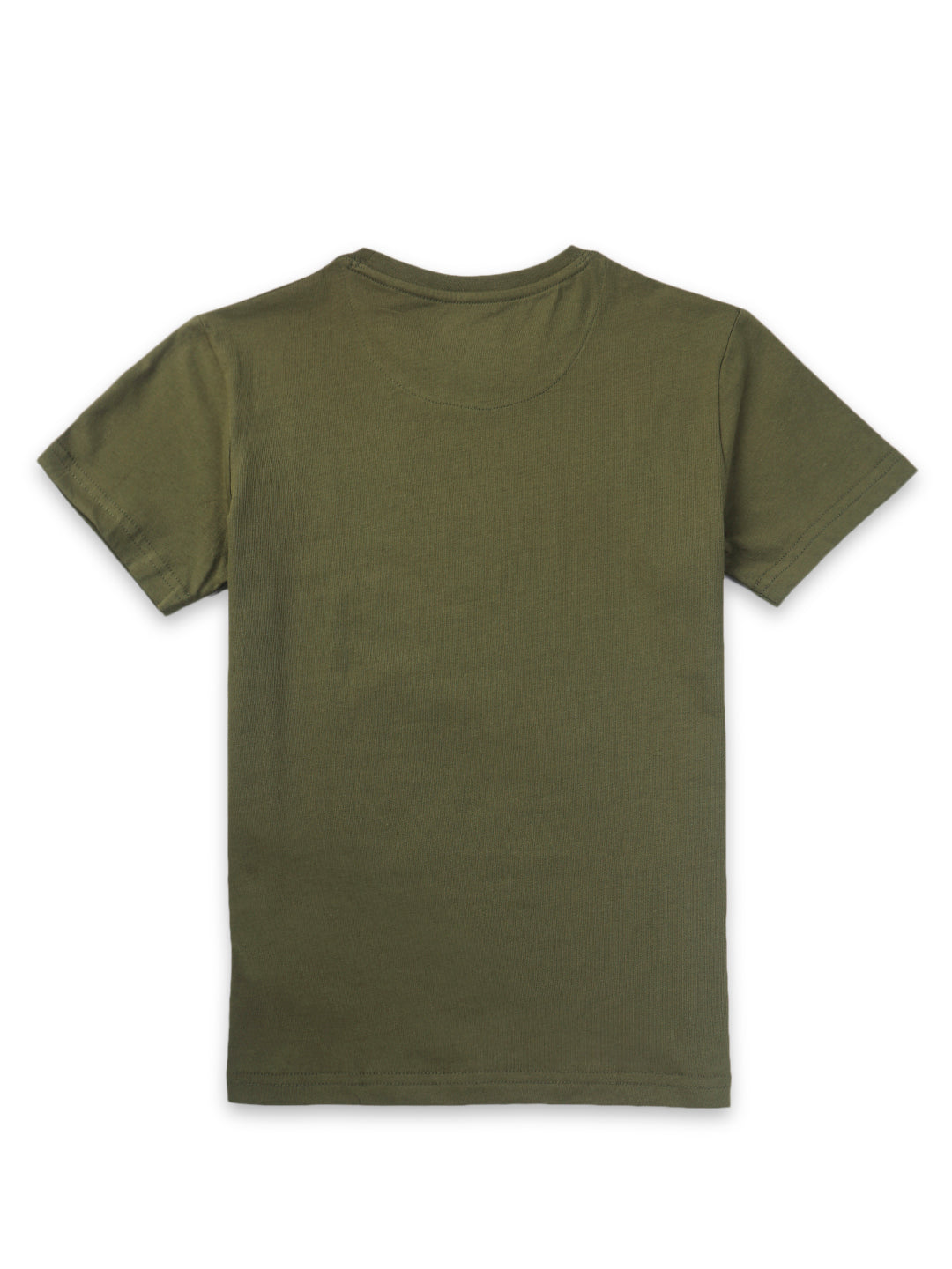 Boys Green Cotton Printed Half Sleeves T-Shirt
