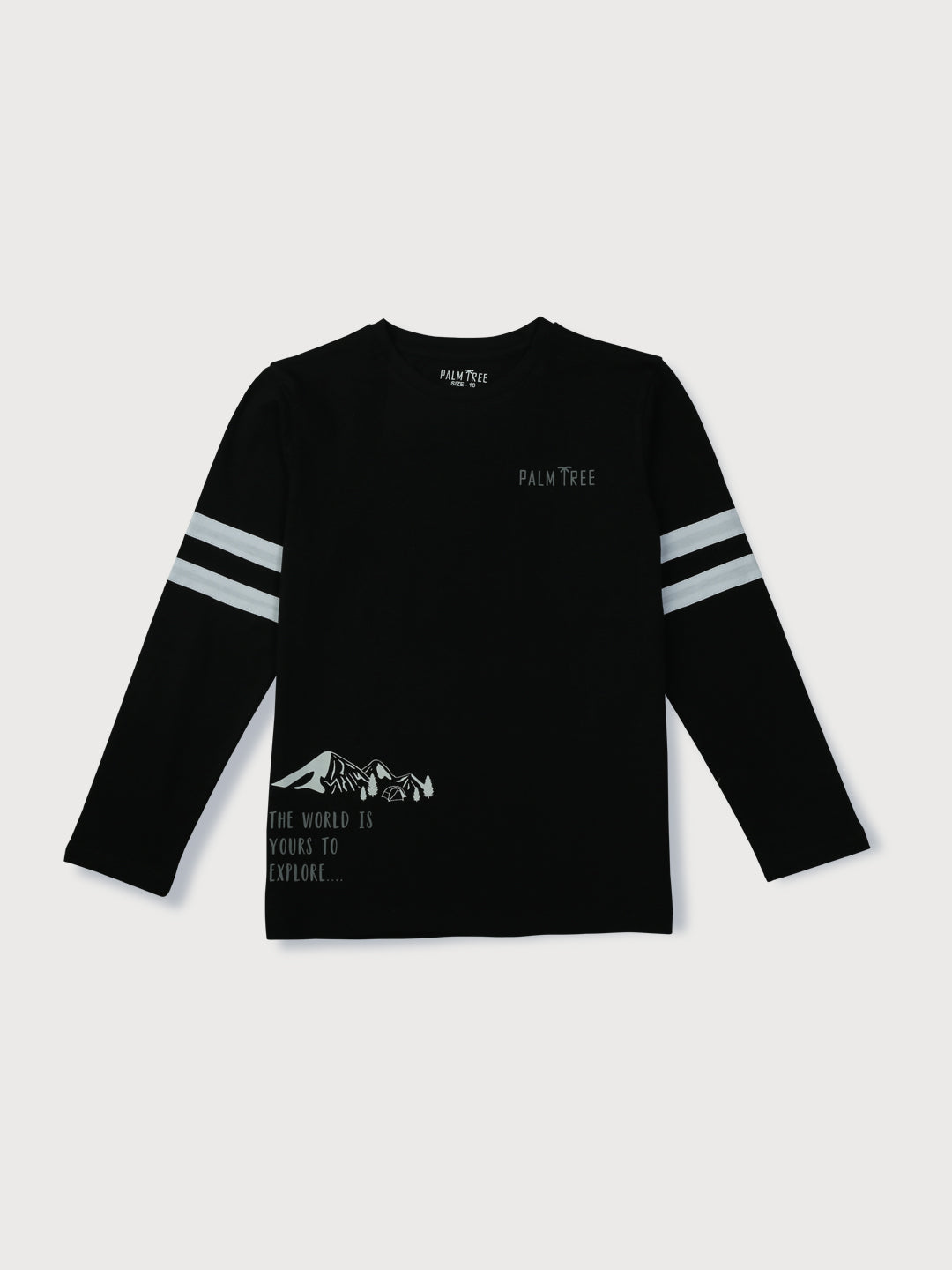 Boys Black Printed Knits T-Shirt