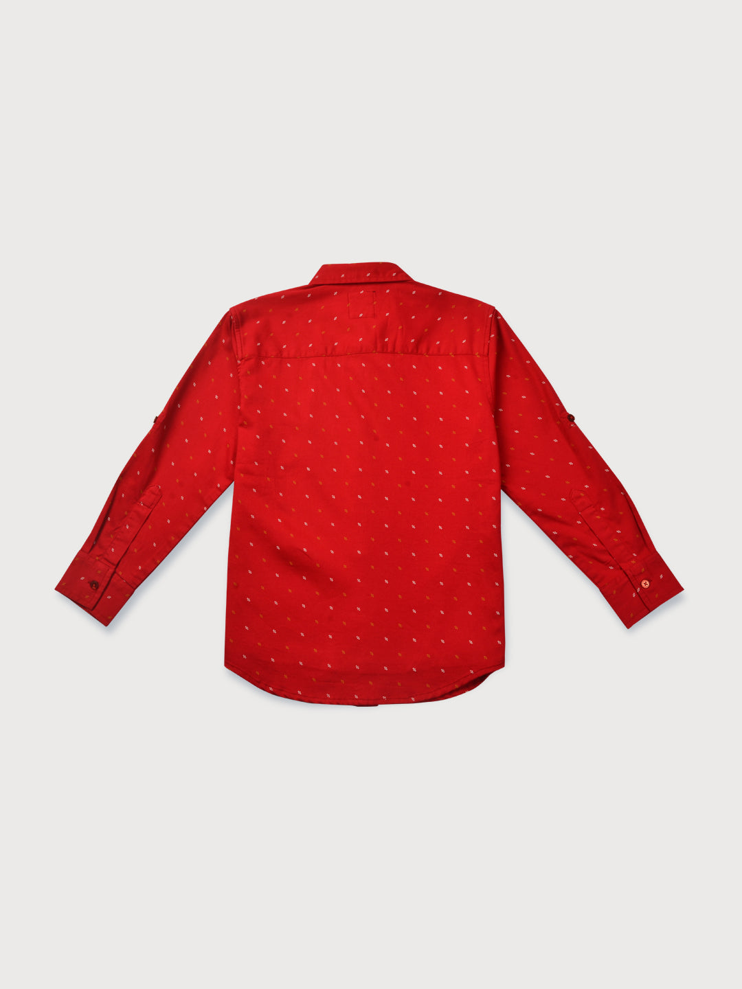 Boys Red Printed Cotton Shirt