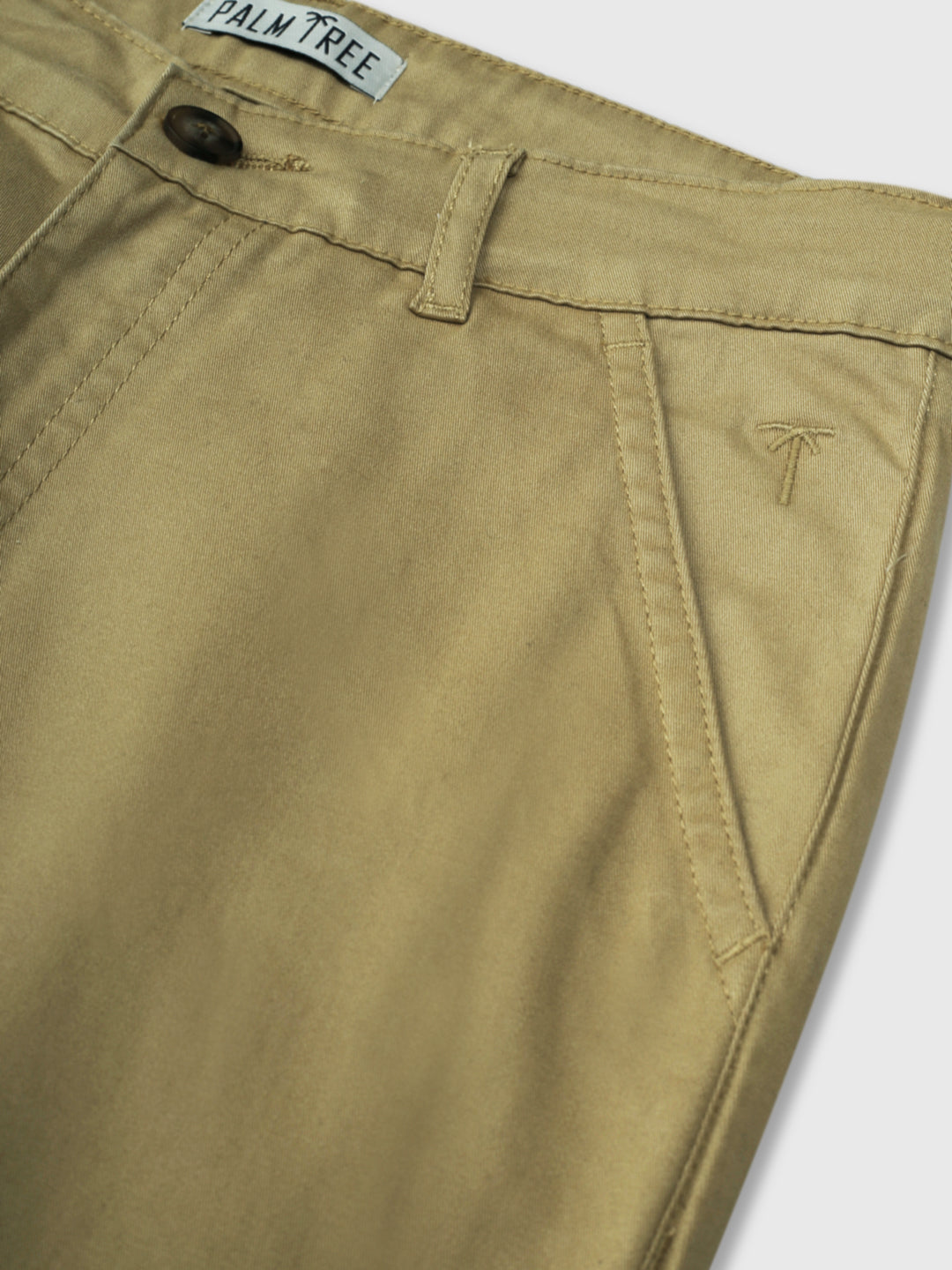 Boys Khaki Solid Cotton Trouser