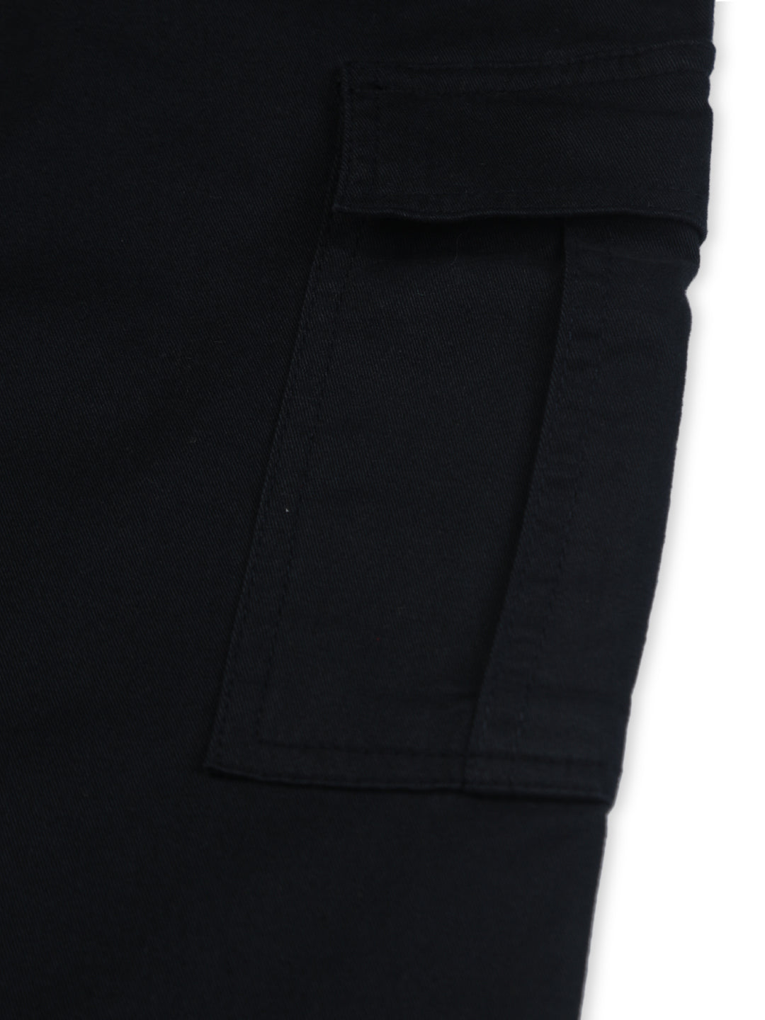 Boys Navy Blue Solid Cotton Trouser