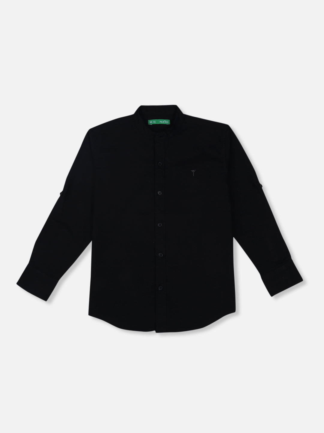 Boys Black Solid Cotton Shirt