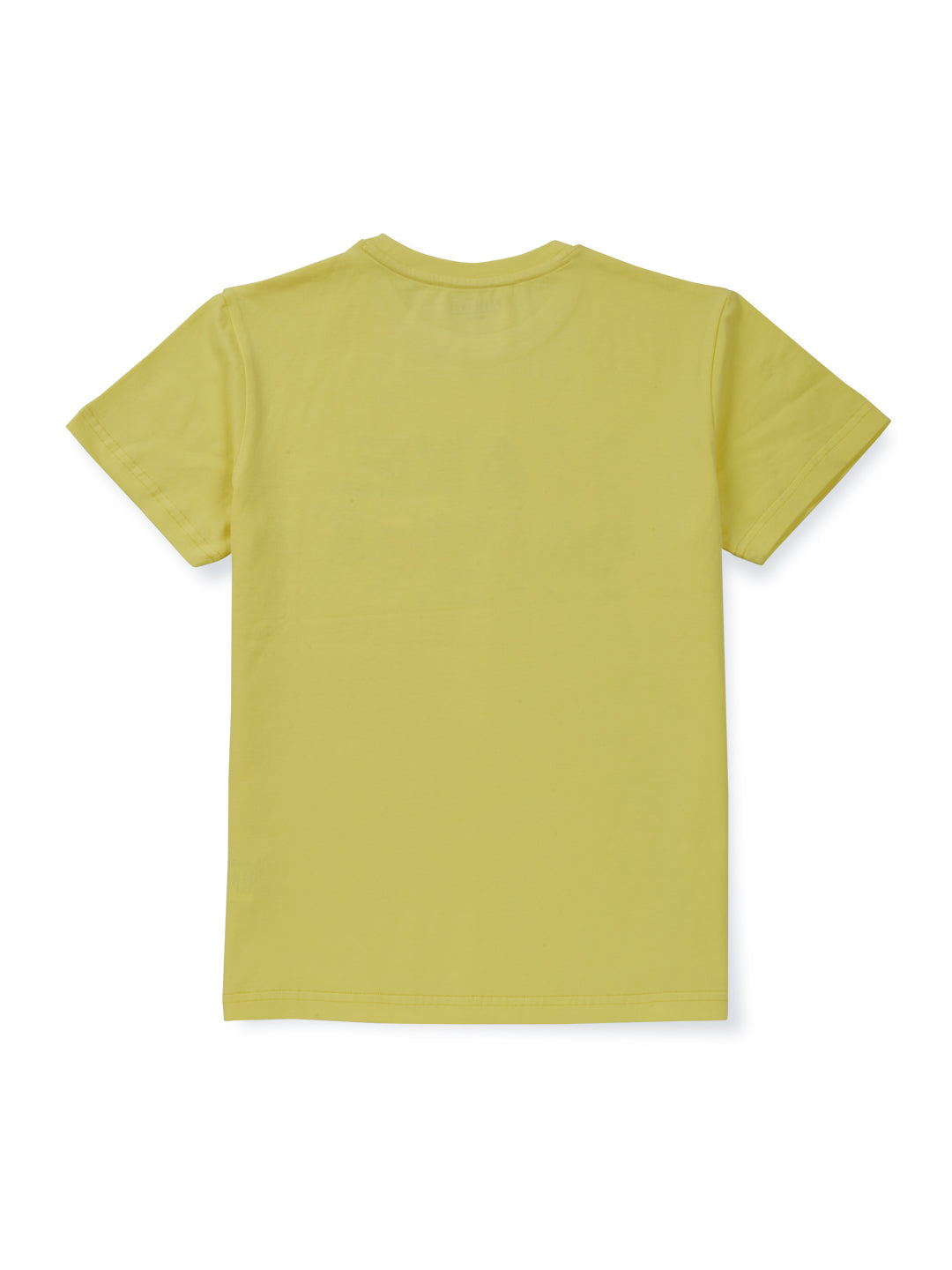 Boys Yellow Cotton Solid T-Shirt