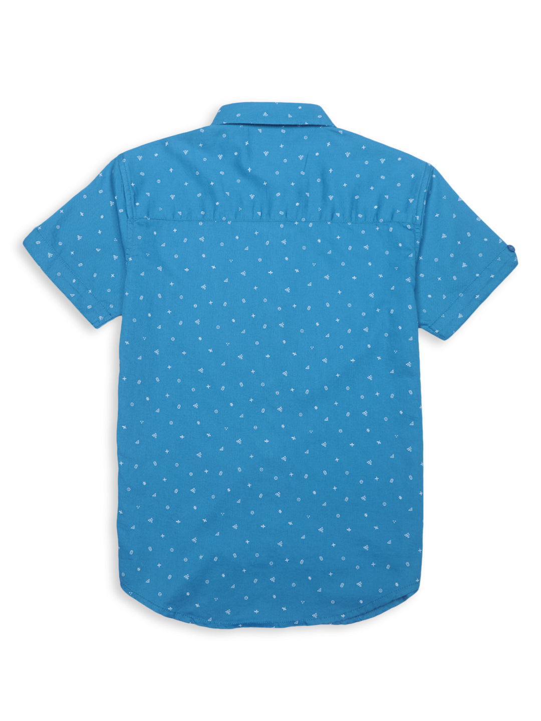 Boys Blue Cotton Printed Shirt