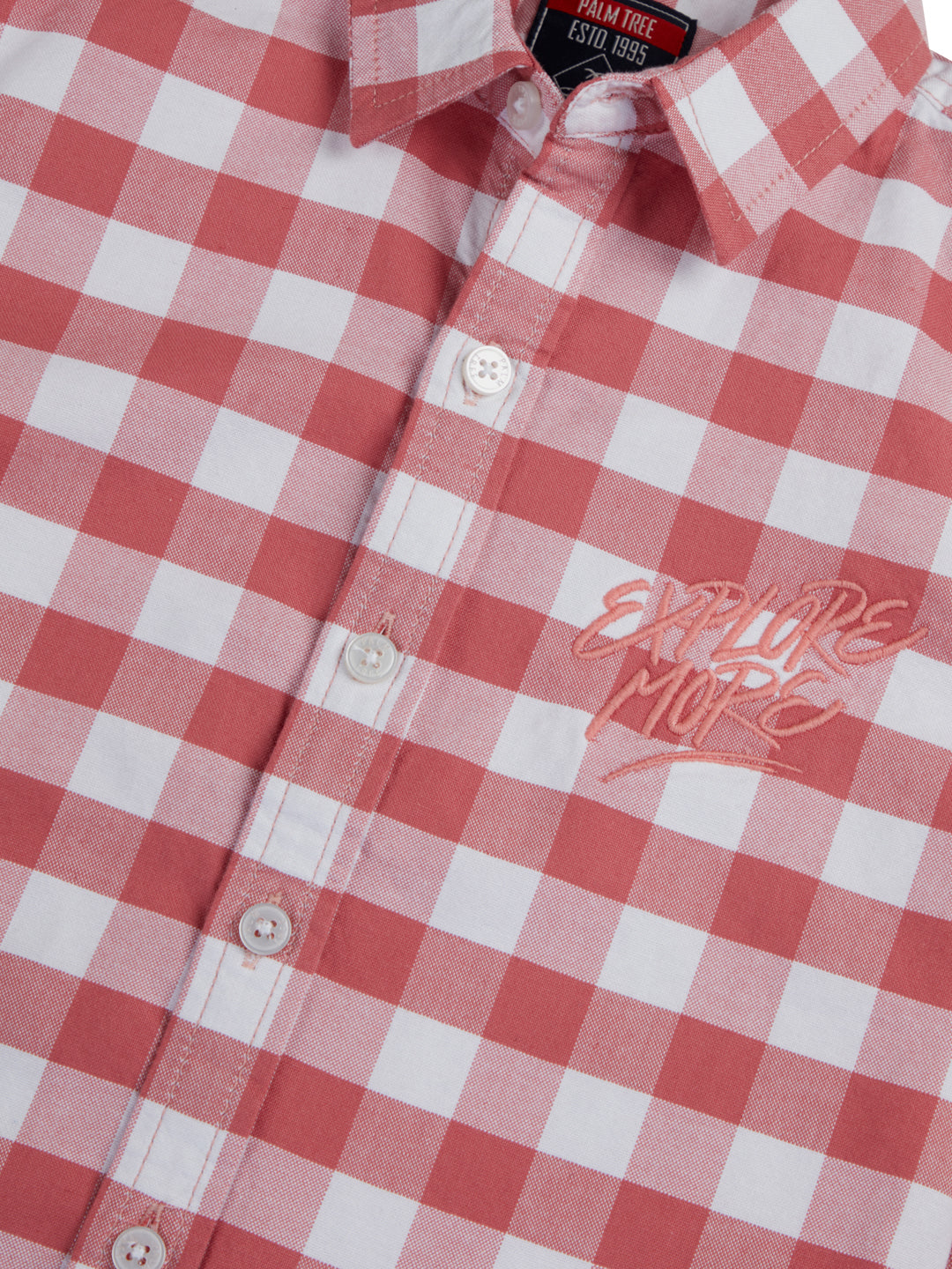 Boys Pink Checks Cotton Shirt Full Sleeves