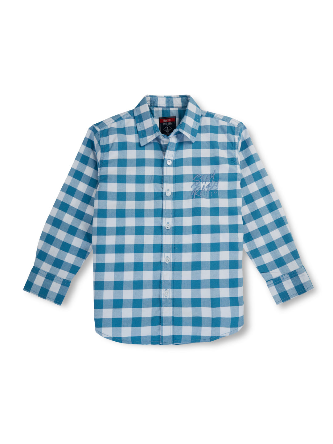Boys Blue Checks Cotton Shirt Full Sleeves
