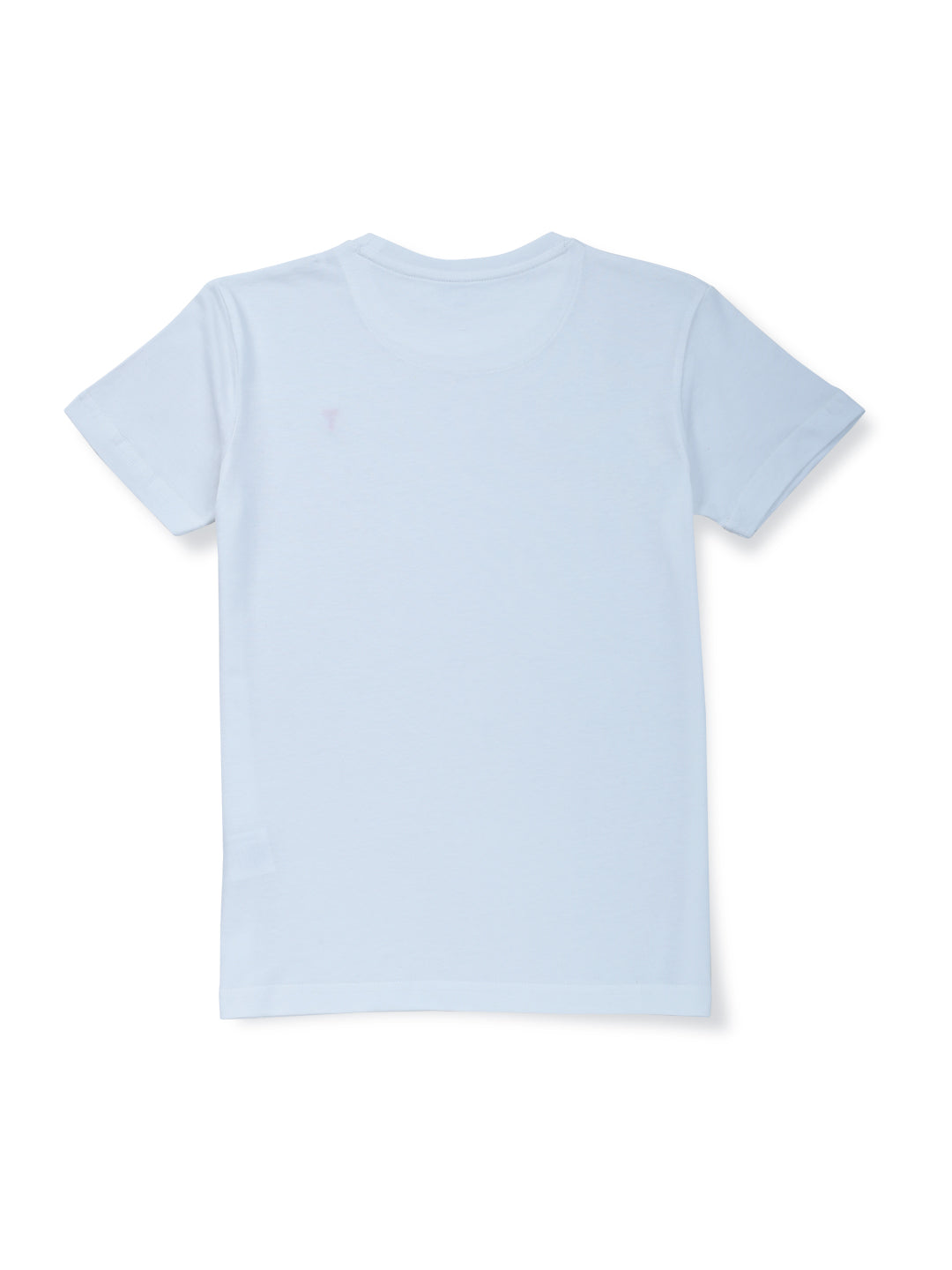 Boys White Solid Cotton T-Shirt
