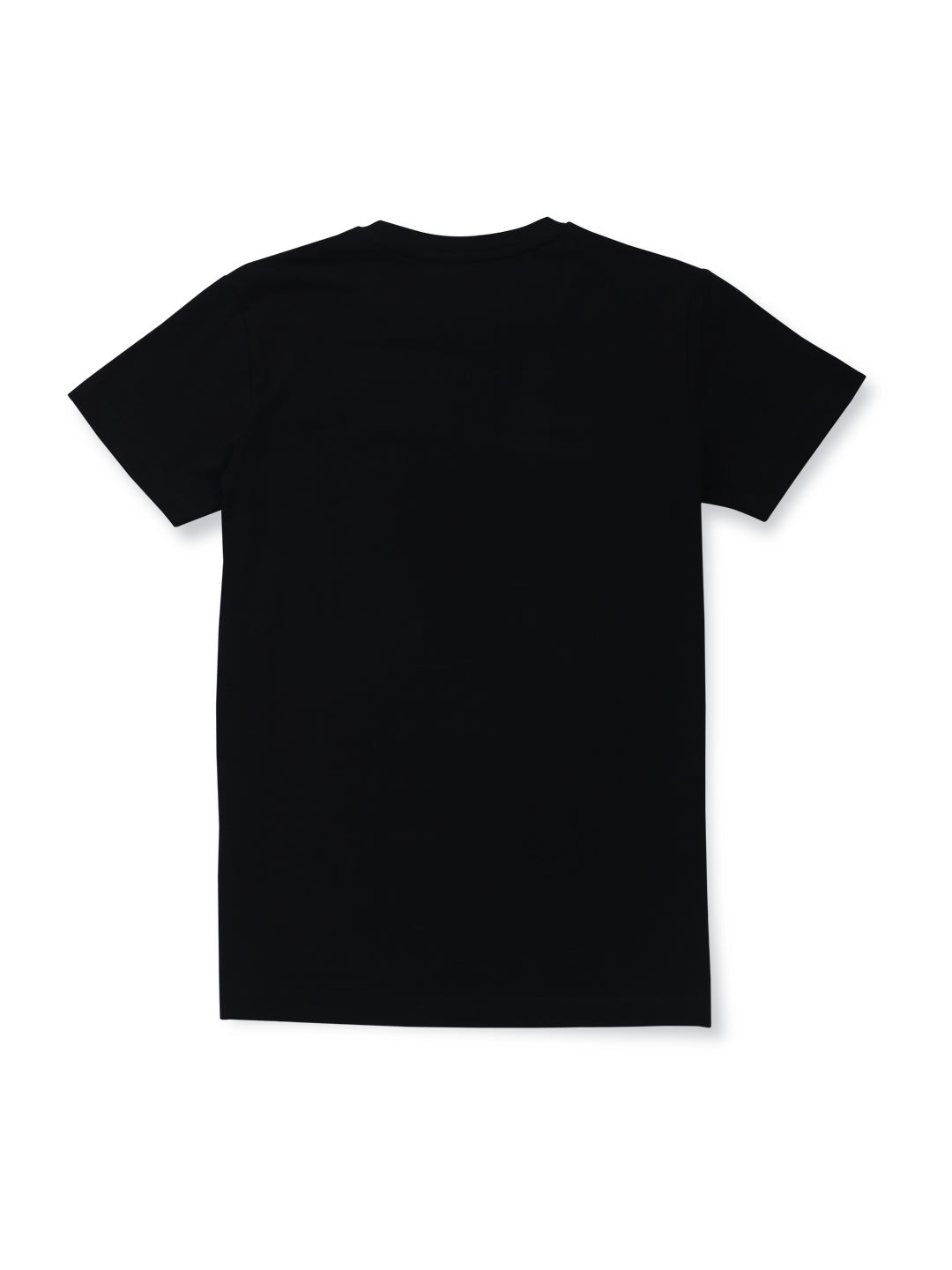 Boys Black Solid Cotton T-Shirt
