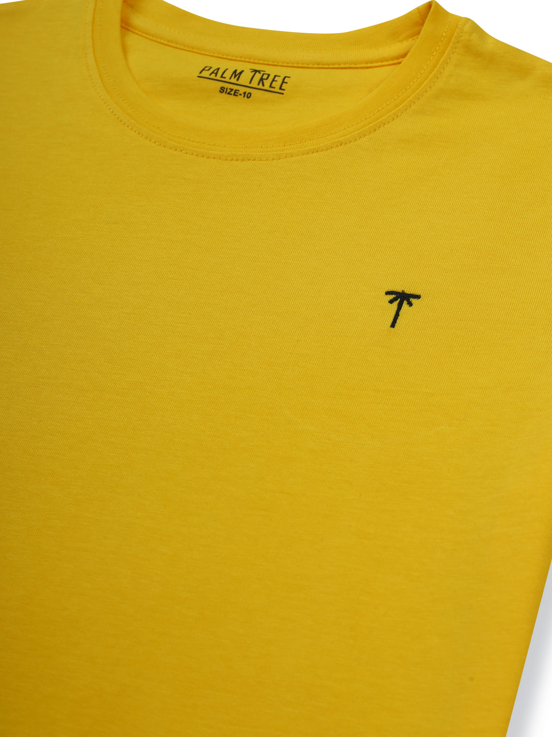 Boys Mustard Solid Cotton T-Shirt