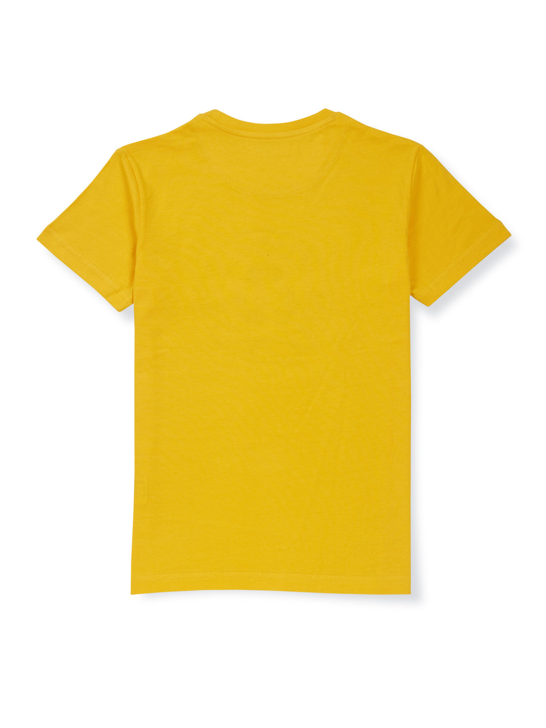 Boys Yellow Printed  Cotton T-Shirt