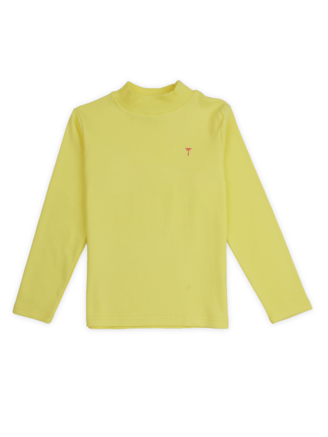 Girls Lemon  Solid Cotton Skivy