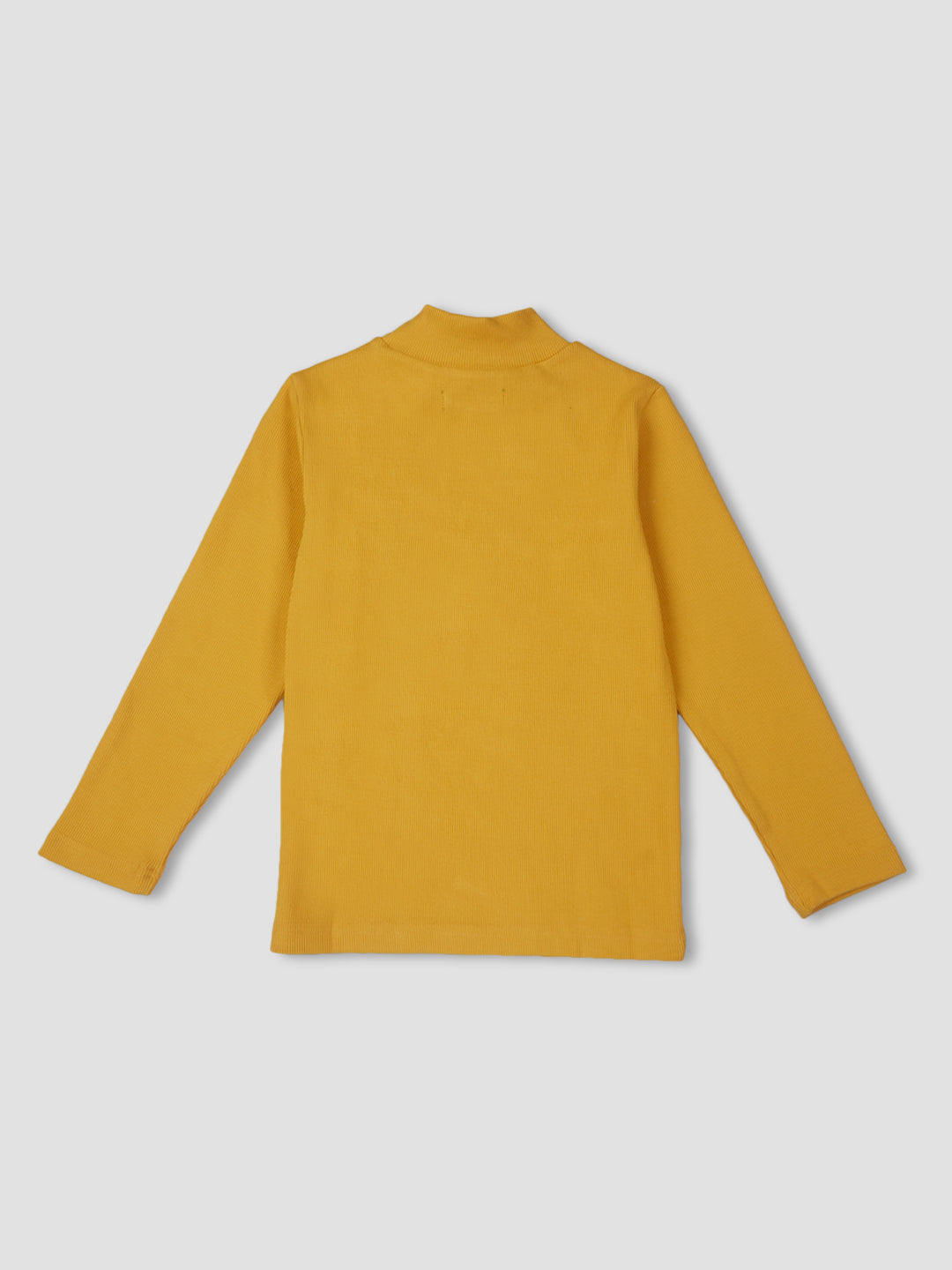 Girls Yellow Solid Cotton Skivy