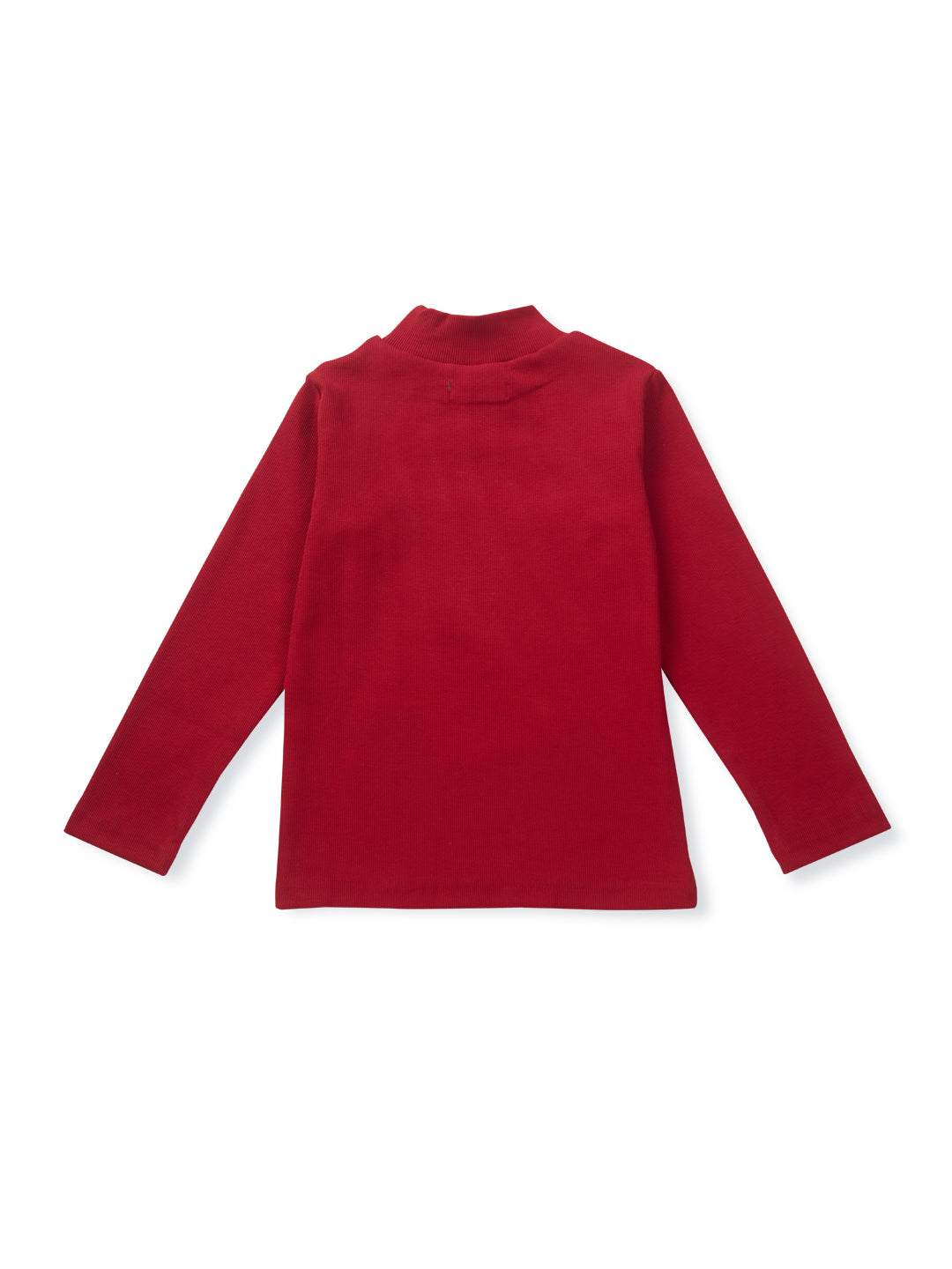 Girls Red Solid Cotton Skivy