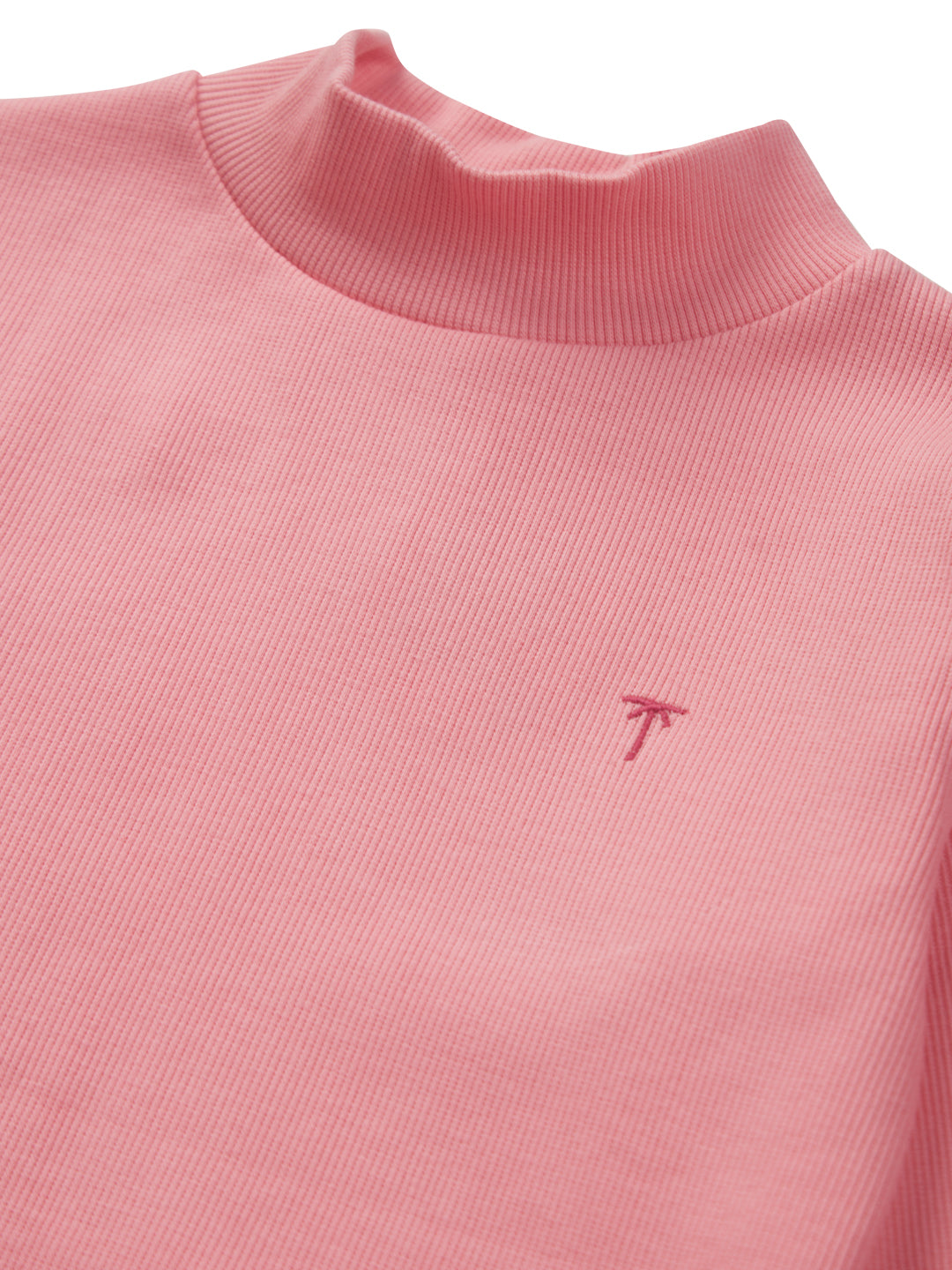 Girls Pink Solid Cotton Skivy