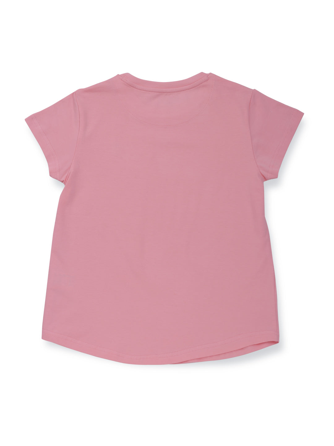 Girls Pink Solid Cotton Knits Top