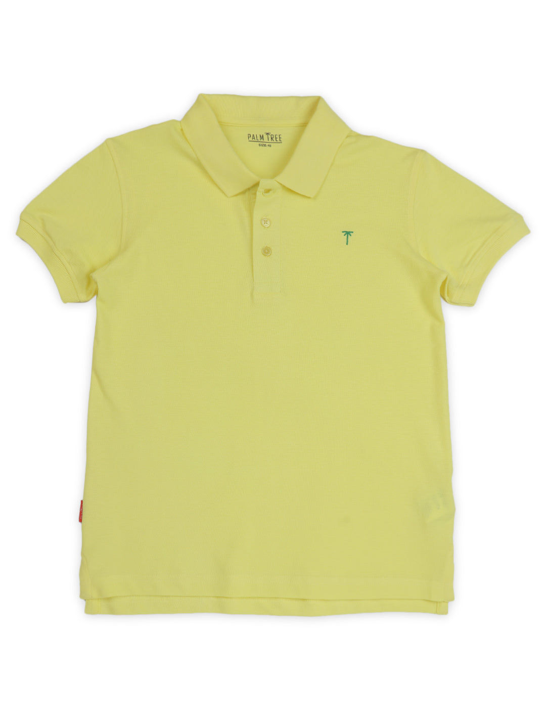Boys Yellow Solid Cotton Polo T-Shirt