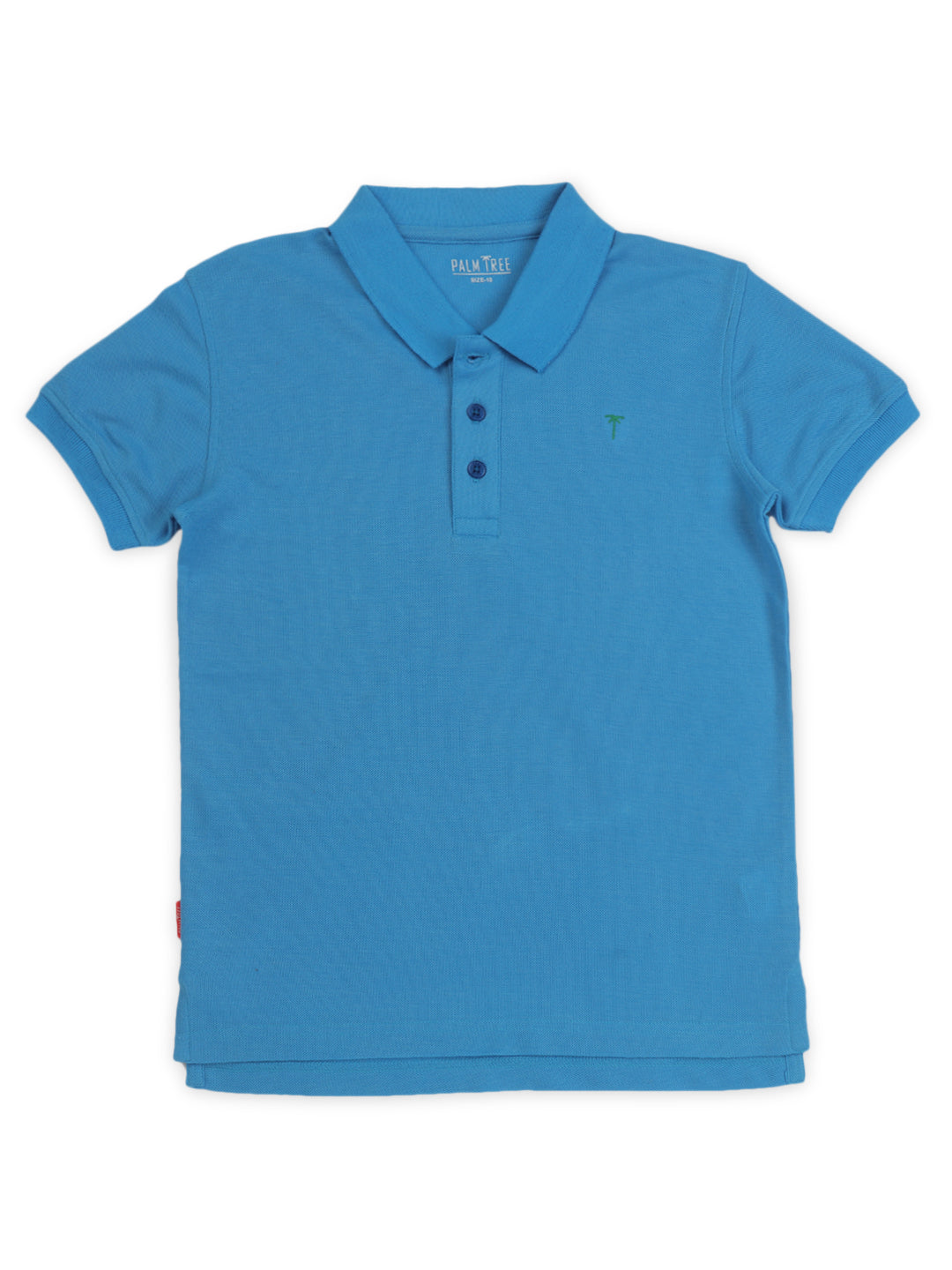 Boys Blue Solid  Cotton Polo T-Shirt