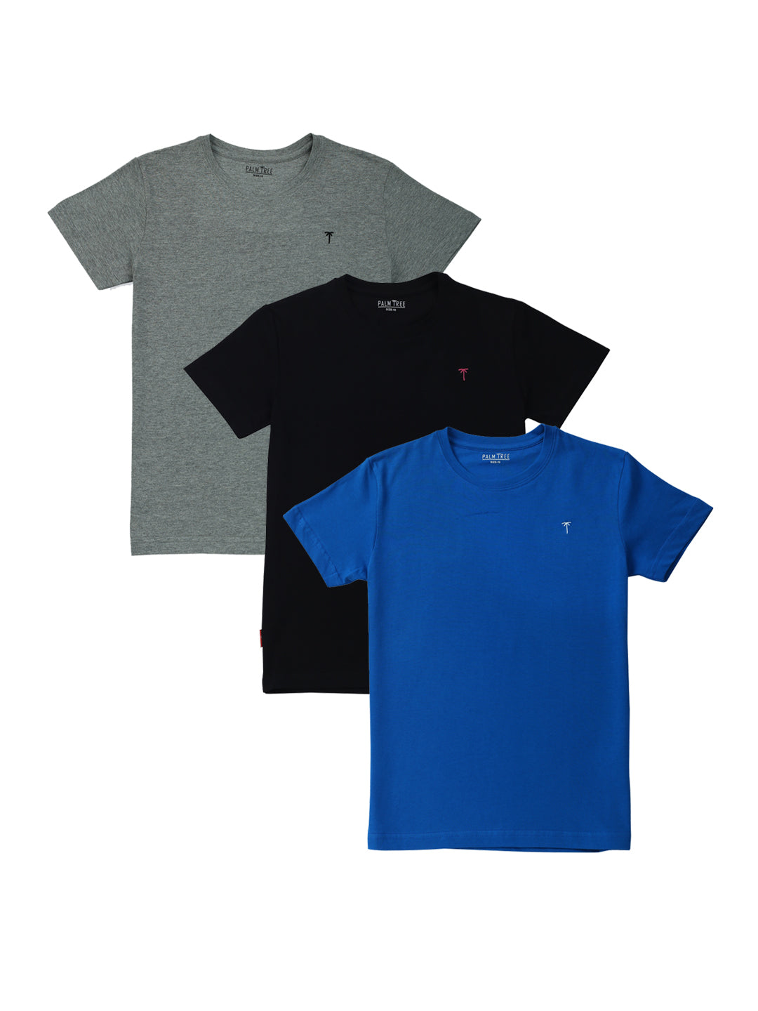 Boys Multi Solid Cotton T-Shirt Pack Of-3